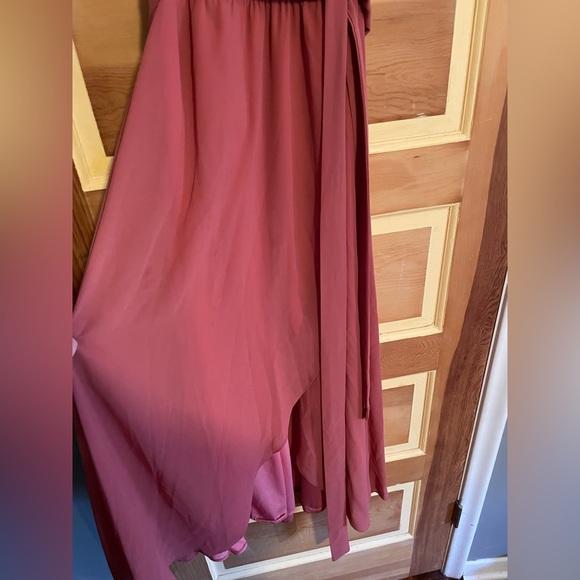 Baltic Born Katya Ruffle Maxi Dress in Rosewood Color (Coral pink) Size XS - Picture 9 of 12